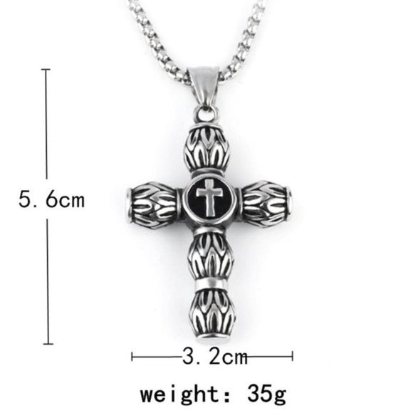 New Silver Casting Cylindrical Cross Pendant necklace for women/men - Picture 5 of 7